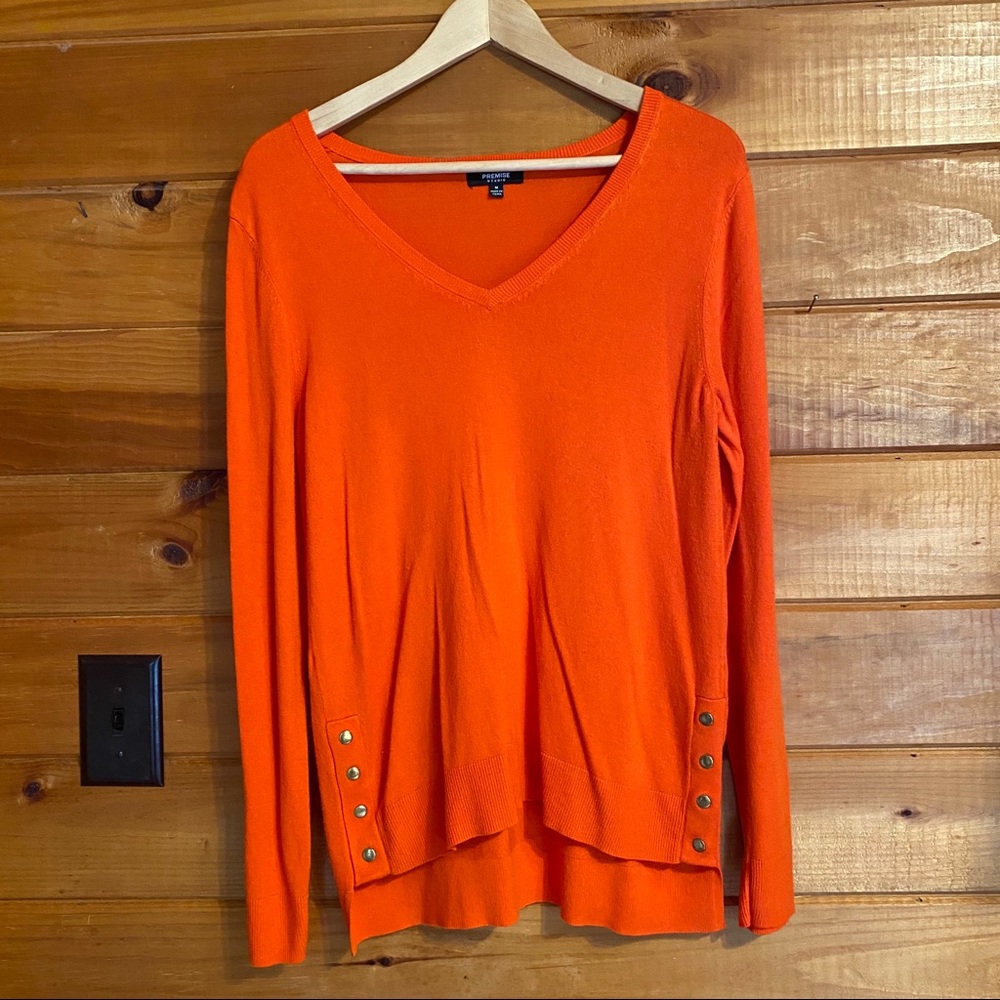 Orange premise tunic sweater